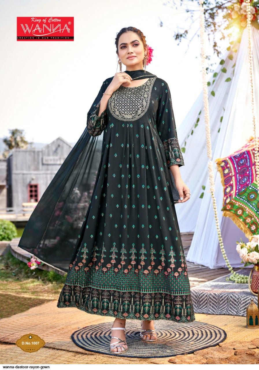 Wanna Dastoor Rayon Gown At Saidharanx