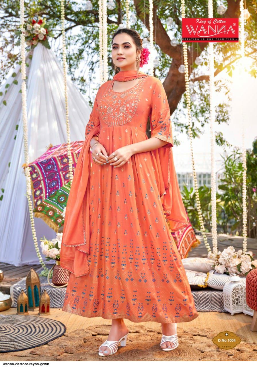 Wanna Dastoor Rayon Gown At Saidharanx