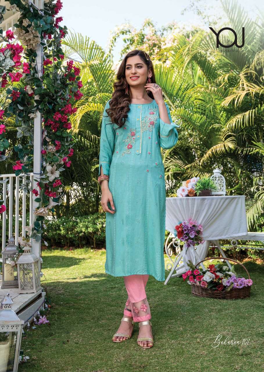 BAHAARA BY YOU 101 TO 105 SERIES DESIGNER FANCY KURTIS WITH PANTS AT SAIDHARANX