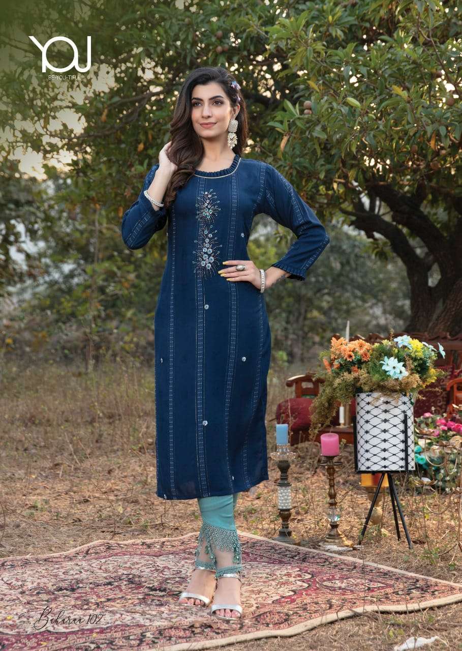 BAHAARA BY YOU 101 TO 105 SERIES DESIGNER FANCY KURTIS WITH PANTS AT SAIDHARANX