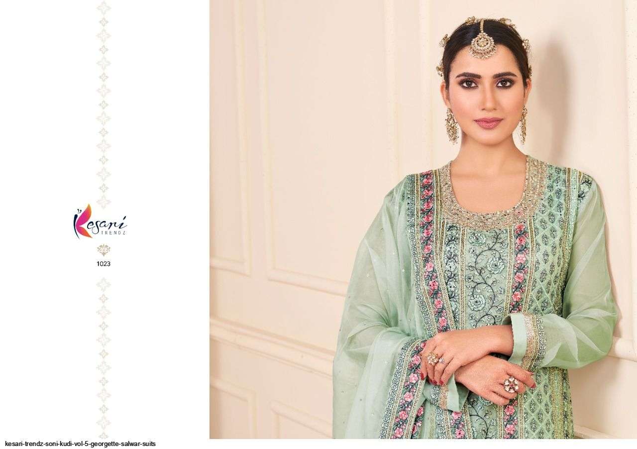KESARI TRENDZ SONI KUDI VOL 5 GEORGETTE SALWAR SUITS AT SAIDHARANX 