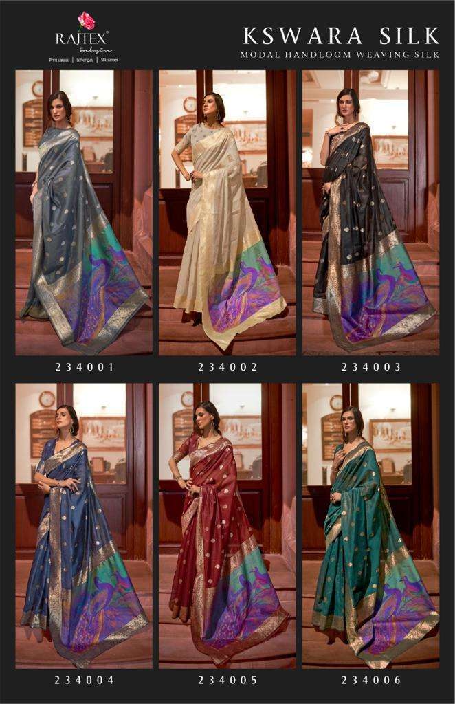 KSWARA SILK BY RAJTEX 234001 TO 234006 SERIES SILK SAREES AT SAIDHARANX 