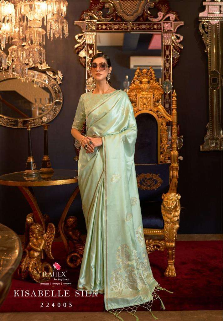 RAJTEX KISABELLE SILK PURE SATIN WEAVING SAREE AT SAIDHARANX 