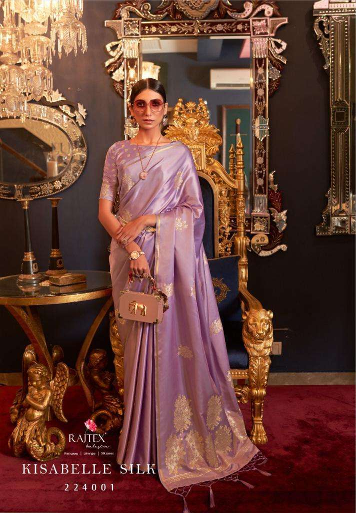 RAJTEX KISABELLE SILK PURE SATIN WEAVING SAREE AT SAIDHARANX 