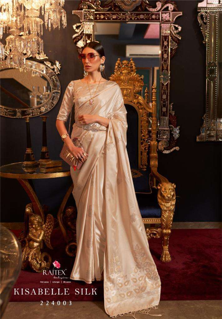 RAJTEX KISABELLE SILK PURE SATIN WEAVING SAREE AT SAIDHARANX 