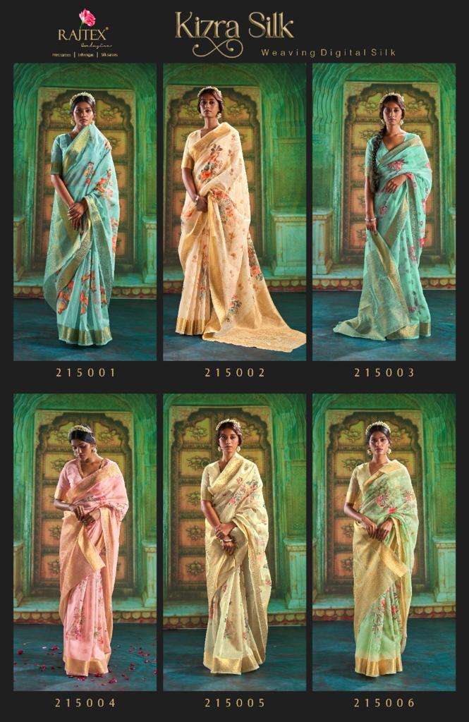 Rajtex Kizra Silk Party Wear Linen Digital Silk Saree Collection At SaiDharaNx 