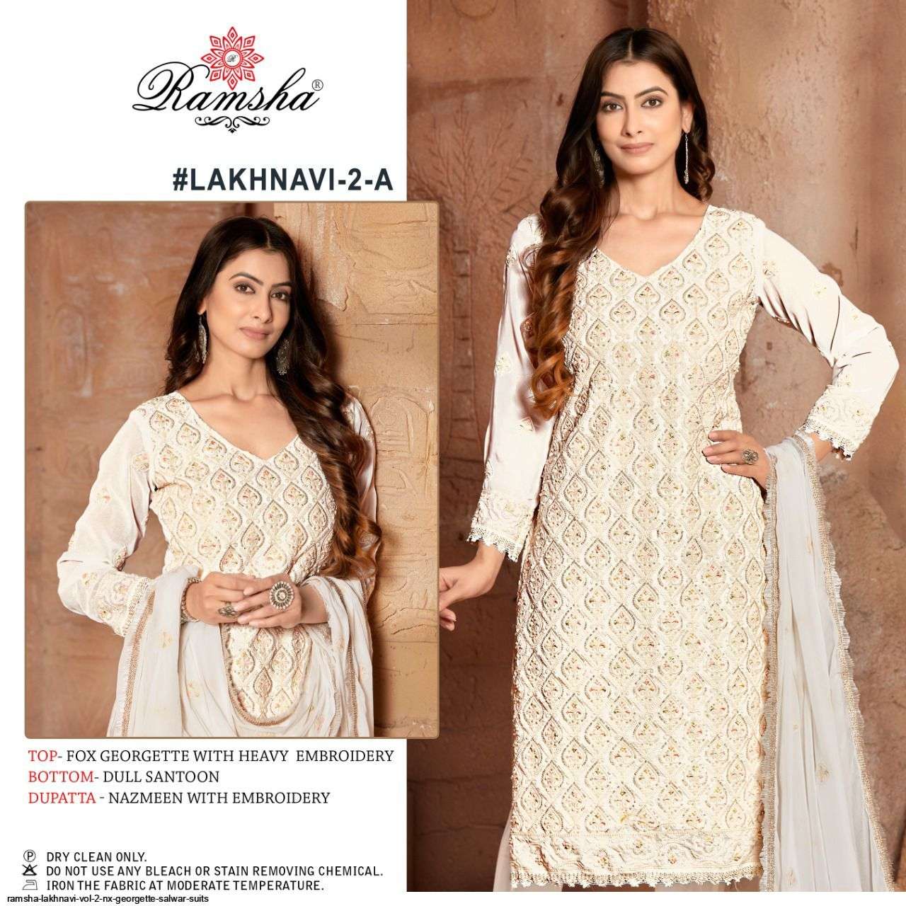 RAMSHA LAKHNAVI VOL 2 NX GEORGETTE SALWAR SUITS AT SAIDHARANX 