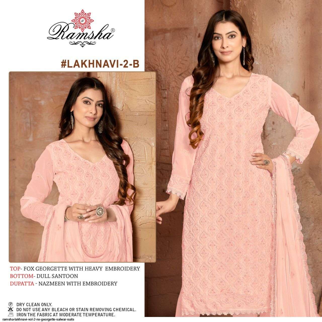 RAMSHA LAKHNAVI VOL 2 NX GEORGETTE SALWAR SUITS AT SAIDHARANX 