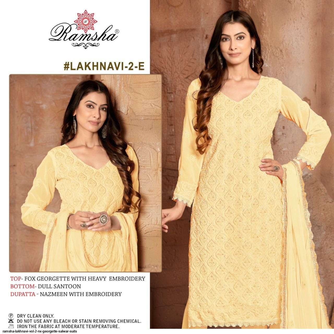 RAMSHA LAKHNAVI VOL 2 NX GEORGETTE SALWAR SUITS AT SAIDHARANX 