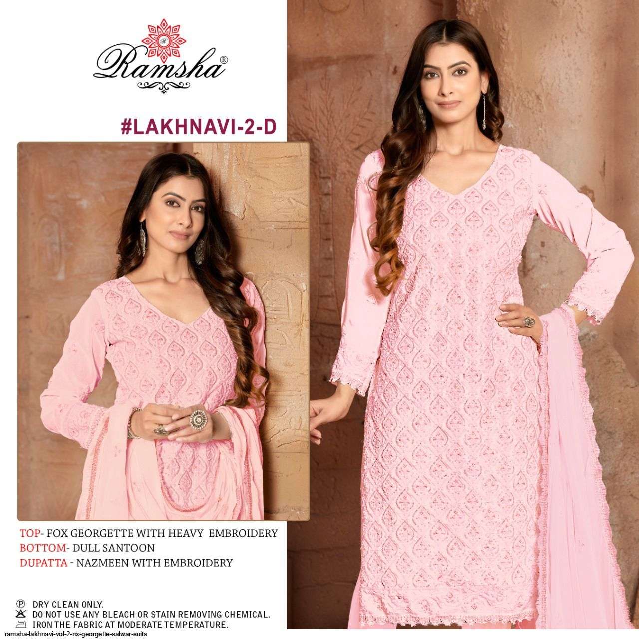 RAMSHA LAKHNAVI VOL 2 NX GEORGETTE SALWAR SUITS AT SAIDHARANX 