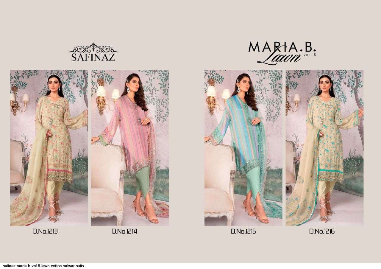 SAFINAZ MARIA B VOL 8 LAWN COTTON SALWAR SUITS AT SAIDHARANX 