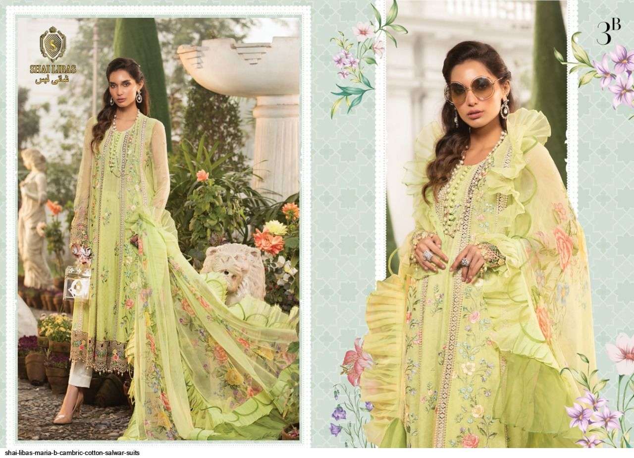 SHAI LIBAS MARIA B CAMBRIC COTTON SALWAR SUITS AT SAIDHARANX 