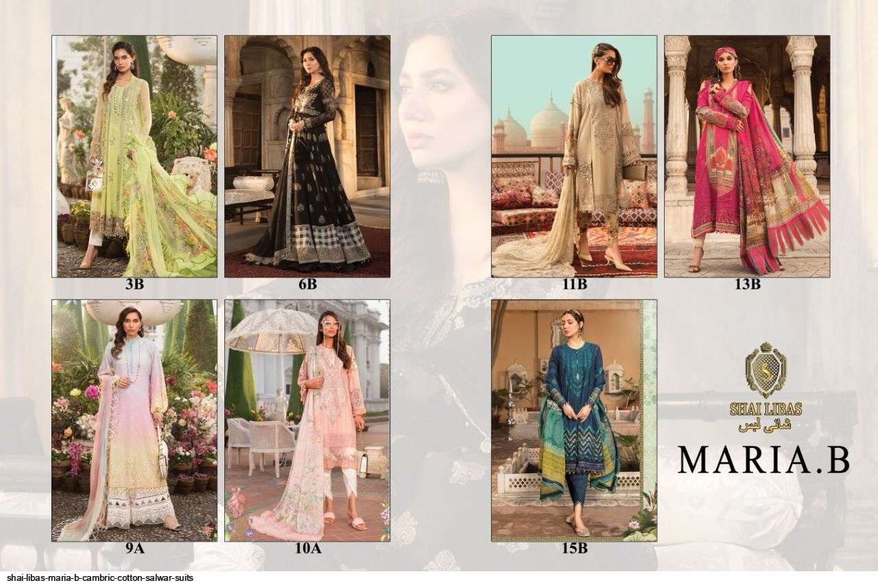 SHAI LIBAS MARIA B CAMBRIC COTTON SALWAR SUITS AT SAIDHARANX 