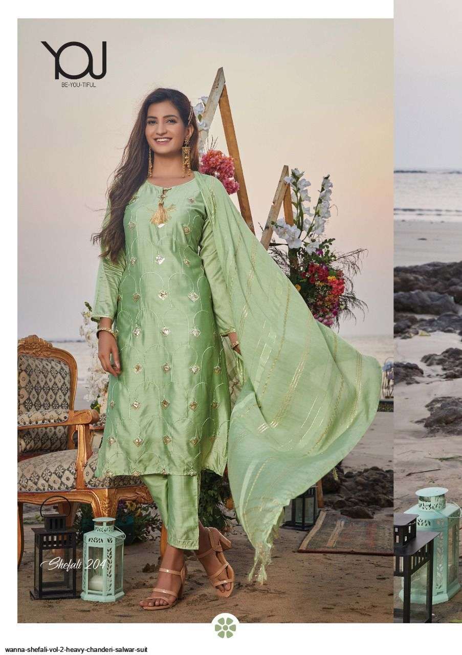 WANNA SHEFALI VOL 2 HEAVY CHANDERI SALWAR SUIT AT SAIDHARANX 