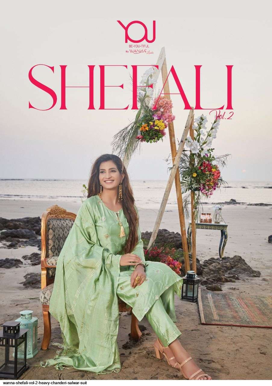 WANNA SHEFALI VOL 2 HEAVY CHANDERI SALWAR SUIT AT SAIDHARANX 