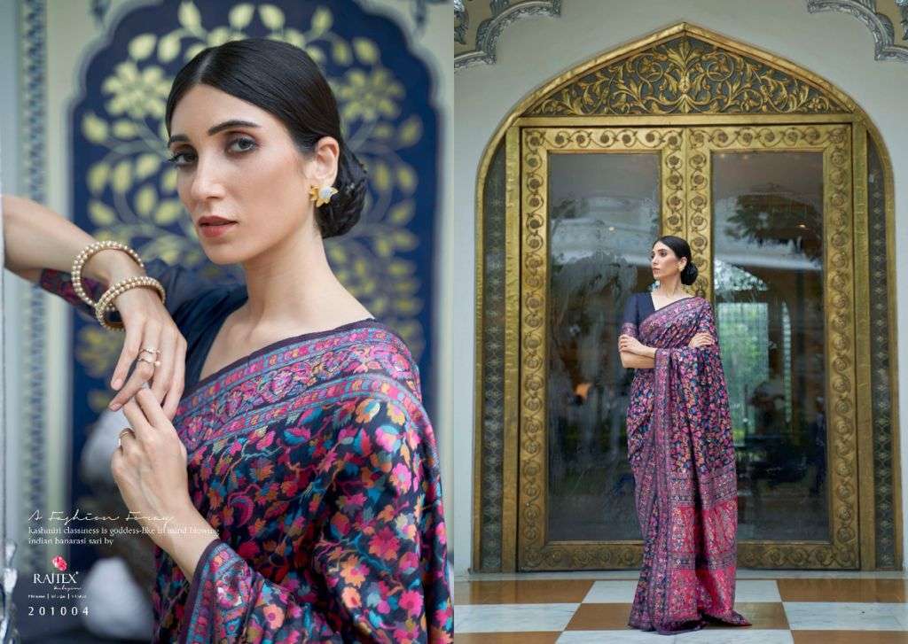 KASHIFA SILK BY RAJTEX 201001 TO 201006 SERIES DESIGNER KASHMIRI SAREES AT SAIDHARANX 