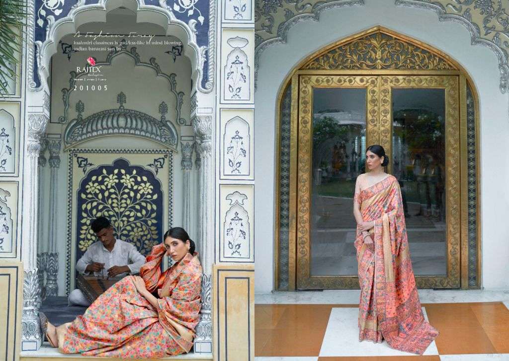 KASHIFA SILK BY RAJTEX 201001 TO 201006 SERIES DESIGNER KASHMIRI SAREES AT SAIDHARANX 