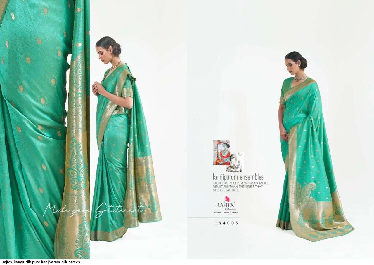 RAJTEX KAAYU SILK PURE KANJIVARAM SILK SAREES AT SAIDHARANX 