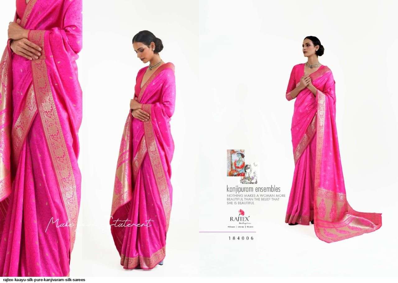 RAJTEX KAAYU SILK PURE KANJIVARAM SILK SAREES AT SAIDHARANX 