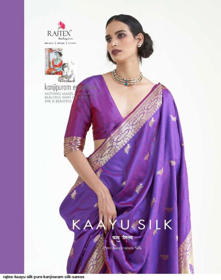 RAJTEX KAAYU SILK PURE KANJIVARAM SILK SAREES AT SAIDHARANX 