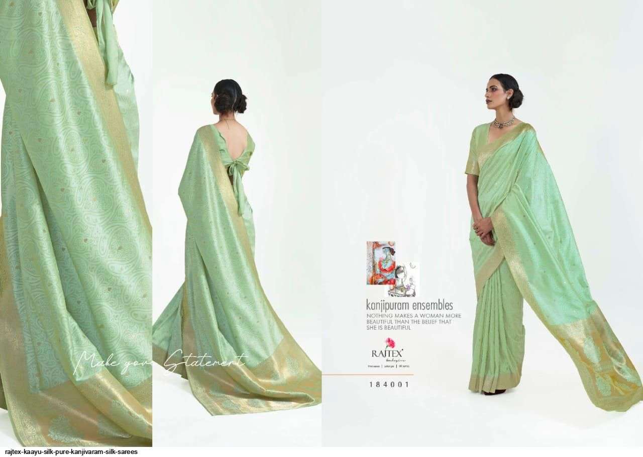 RAJTEX KAAYU SILK PURE KANJIVARAM SILK SAREES AT SAIDHARANX 