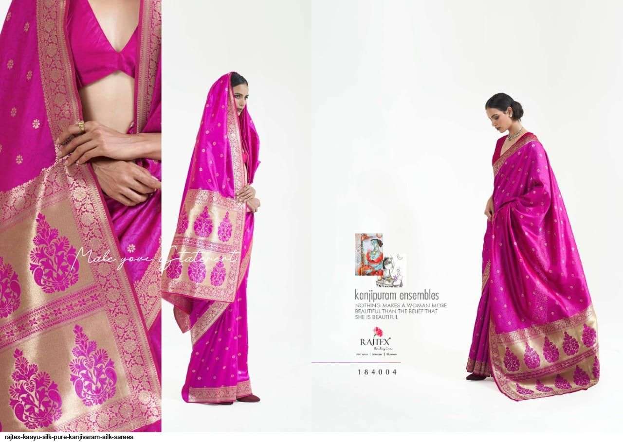 RAJTEX KAAYU SILK PURE KANJIVARAM SILK SAREES AT SAIDHARANX 