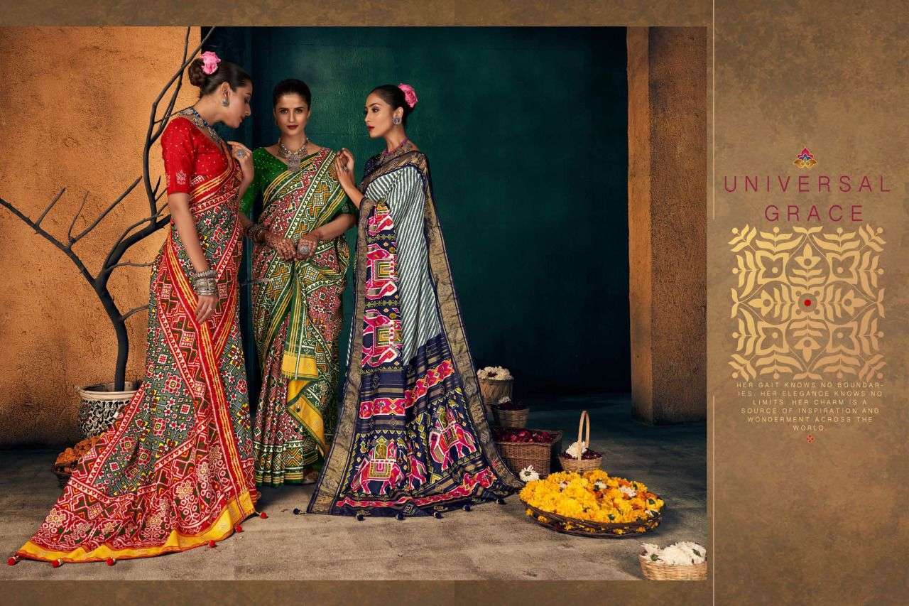 SHUBH SHREE PRESENT KESARIYA DOLA SILK FOIL PRINTED DESIGNER SAREES AT SAIDHARANX 