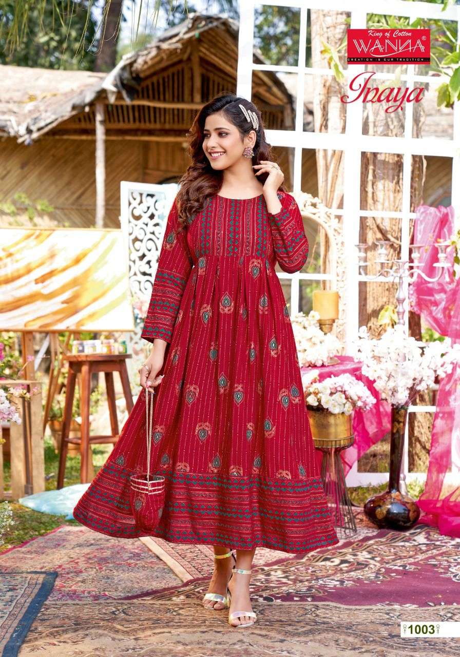 WANNA INAYA FANCY RAYON LONG GOWN LATEST COLLECTION 2022 AT SAIDHARANX 