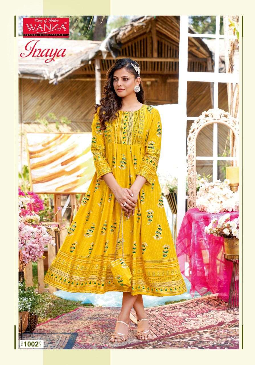 WANNA INAYA FANCY RAYON LONG GOWN LATEST COLLECTION 2022 AT SAIDHARANX 
