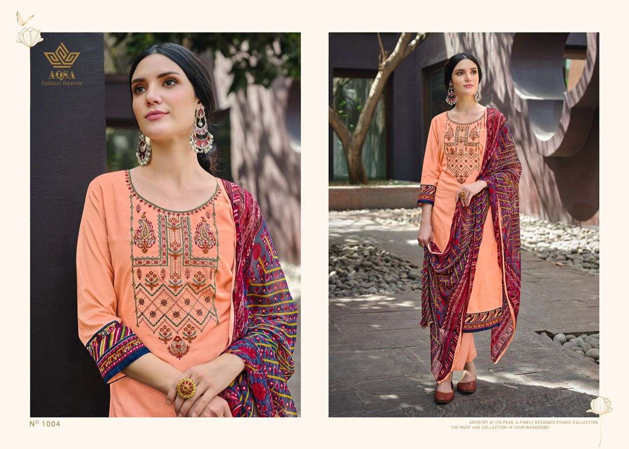 AQSA PRESENT SAYONARA PANT STYLE SALWAR SUITS IN WHOLESALE PRICE IN SURAT - SAI DHARANX 