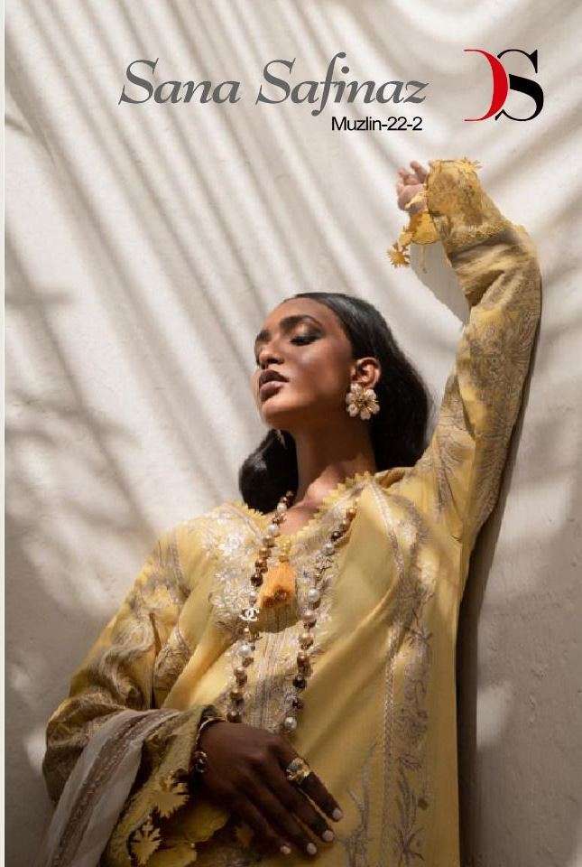 DEEPSY SUITS PRESENT SANA SAFINAZ MUZLIN 22-2 PURE COTTON PAKISTANI DESIGNER SUITS IN WHOLESALE PRICE IN SURAT - SAIDHARANX 