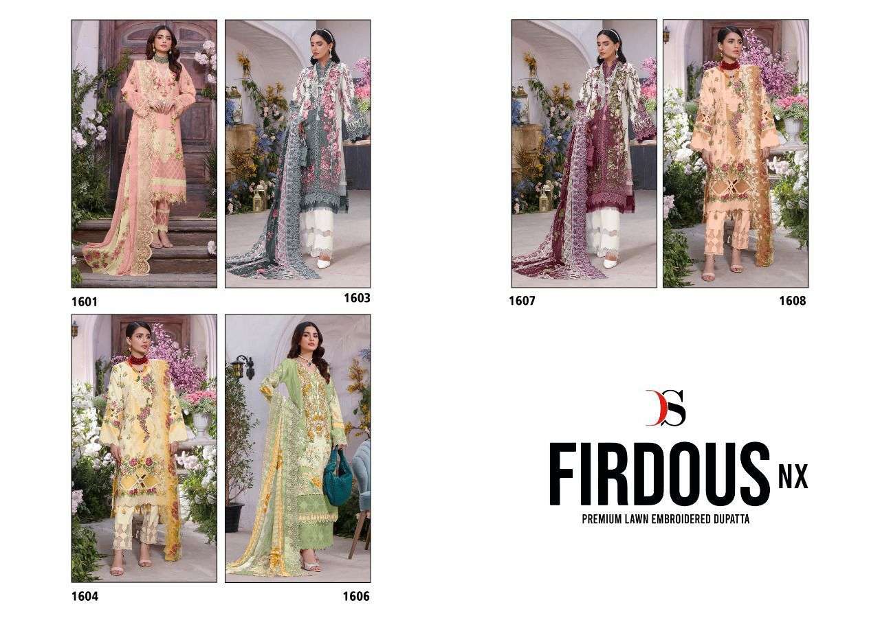 Firdous Nx Premium Lawn Embroidered Deepsy Pakistani Salwar Suits Wholesale Rate In Surat - Sai DharaNx 