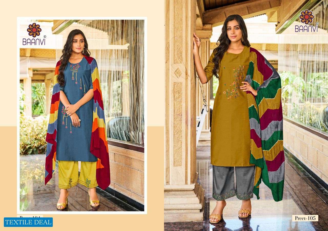 PREET VOL 1 BY BAANVI READYMADE CHINON SILK CASUAL SALWAR KAMEEZ WHOLESALE RATE IN SURAT - SAIDHARANX 