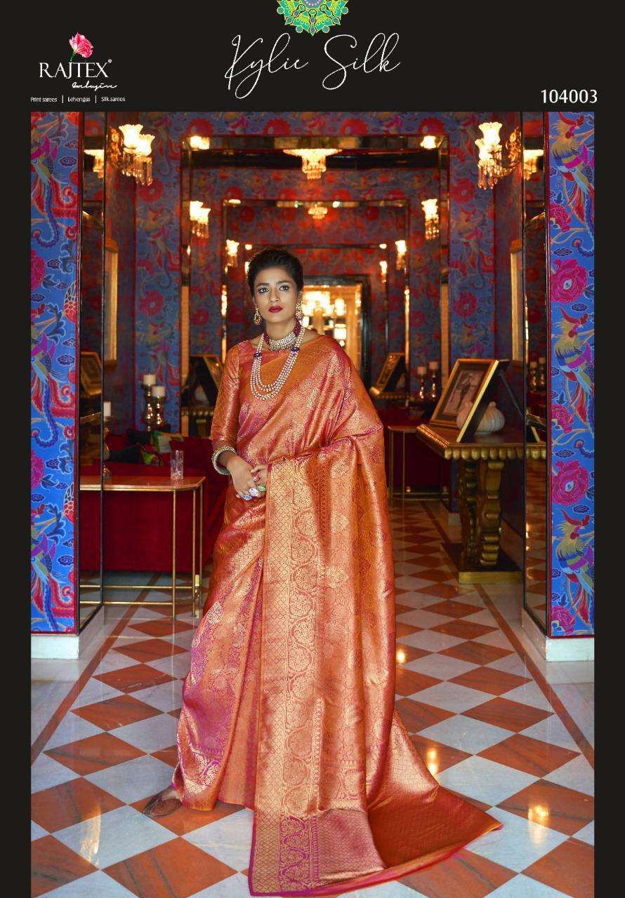  RAJTEX PRESENT KYLIE SILK HEAVY LOOK WEDDING SAREE CATLOG COLLECTION IN SURAT AT SAIDHARANX 