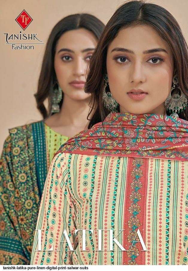 TANISHK FASHION PRESENT LATIKA PURE LINEN DIGITAL PRINTED SALWAR SUITS IN WHOLESALE PRICE IN SURAT - SAIDHARANX 