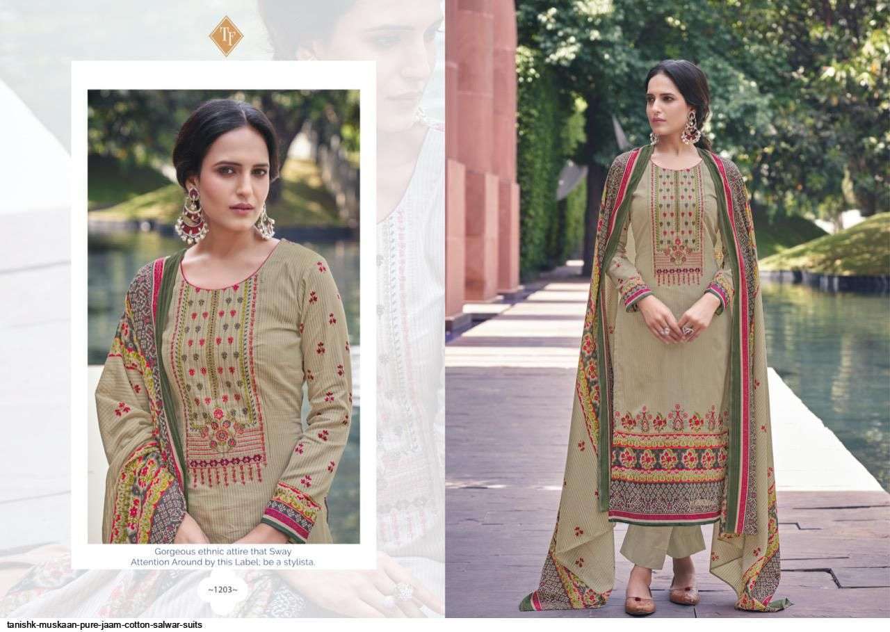 TANISHK FASHION PRESENT MUSKAAN PURE JAAM COTTON DESIGNER SALWAR SUITS IN WHOLESALE PRICE IN SURAT -  SAIDHARANX 