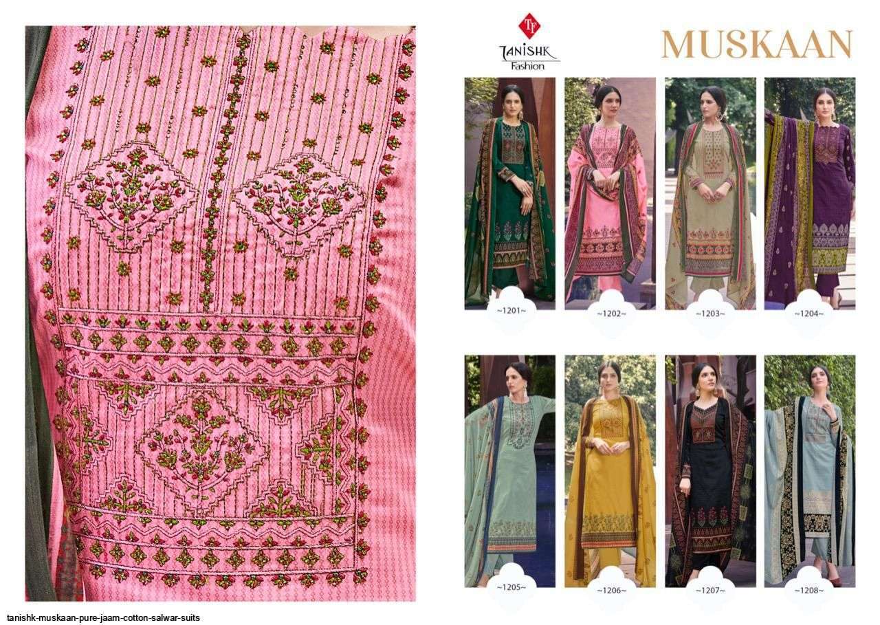 TANISHK FASHION PRESENT MUSKAAN PURE JAAM COTTON DESIGNER SALWAR SUITS IN WHOLESALE PRICE IN SURAT -  SAIDHARANX 