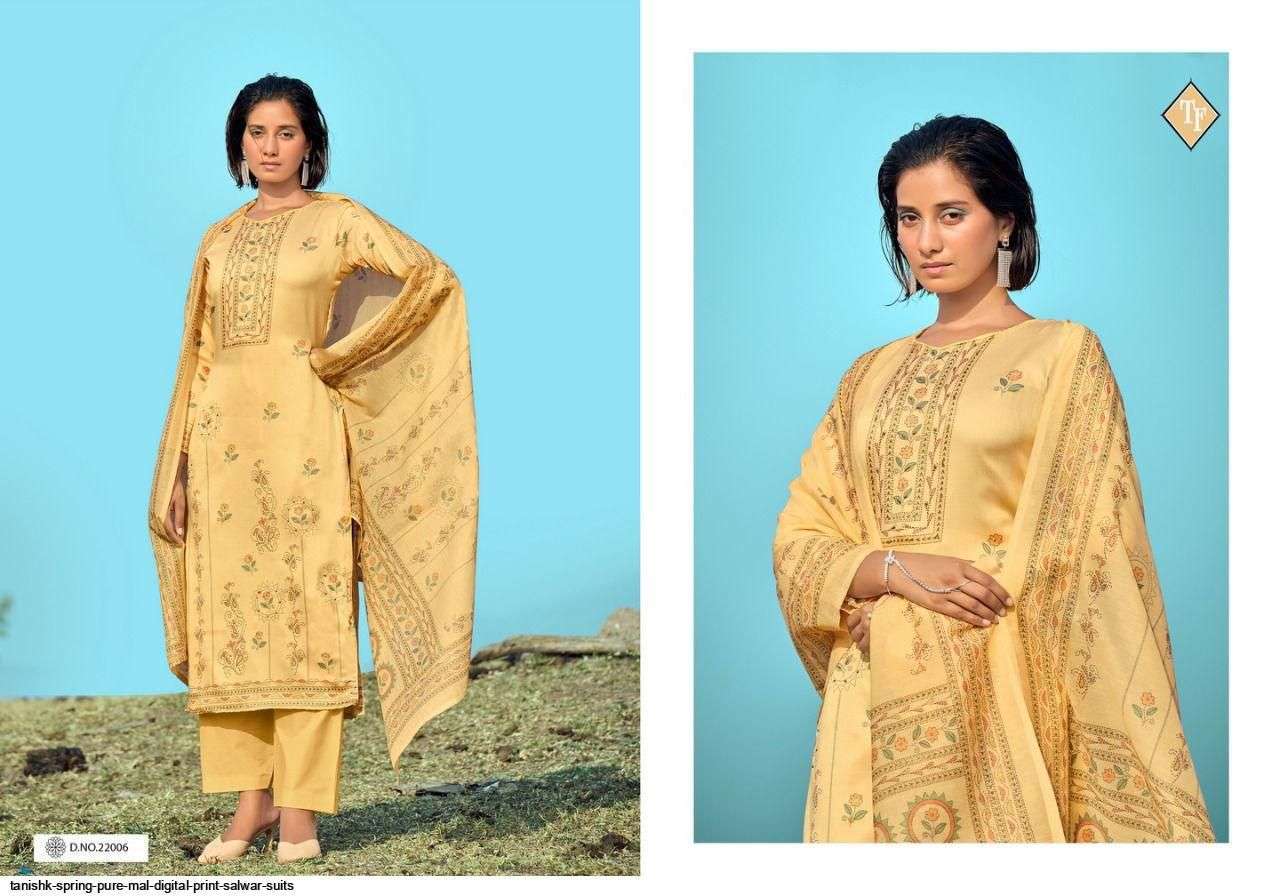 TANISHK FASHION PRESENT SPRING DIGITAL PRINT WITH HANDWORK DESIGNER SUITS IN WHOLESALE PRICE IN SURAT - SAIDHARANX 