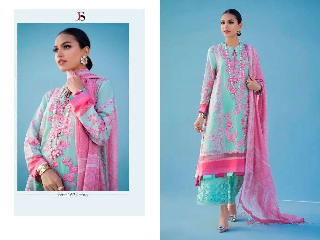 DEEPSY SUITS PRESENT SANA SAFINAZ MUZLIN 22-3 PURE COTTON PAKISTANI DESIGNER SUITS IN WHOLESALE PRICE IN SURAT - SAIDHARANX 