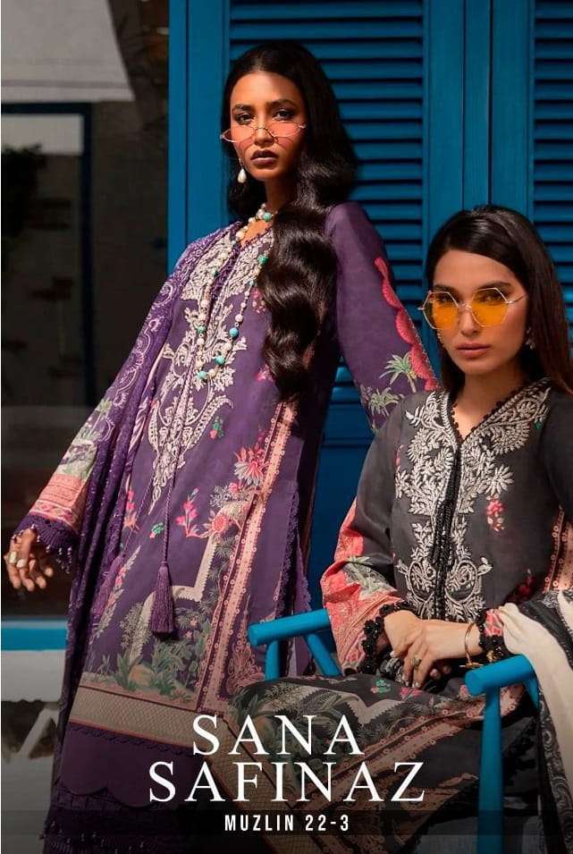 DEEPSY SUITS PRESENT SANA SAFINAZ MUZLIN 22-3 PURE COTTON PAKISTANI DESIGNER SUITS IN WHOLESALE PRICE IN SURAT - SAIDHARANX 