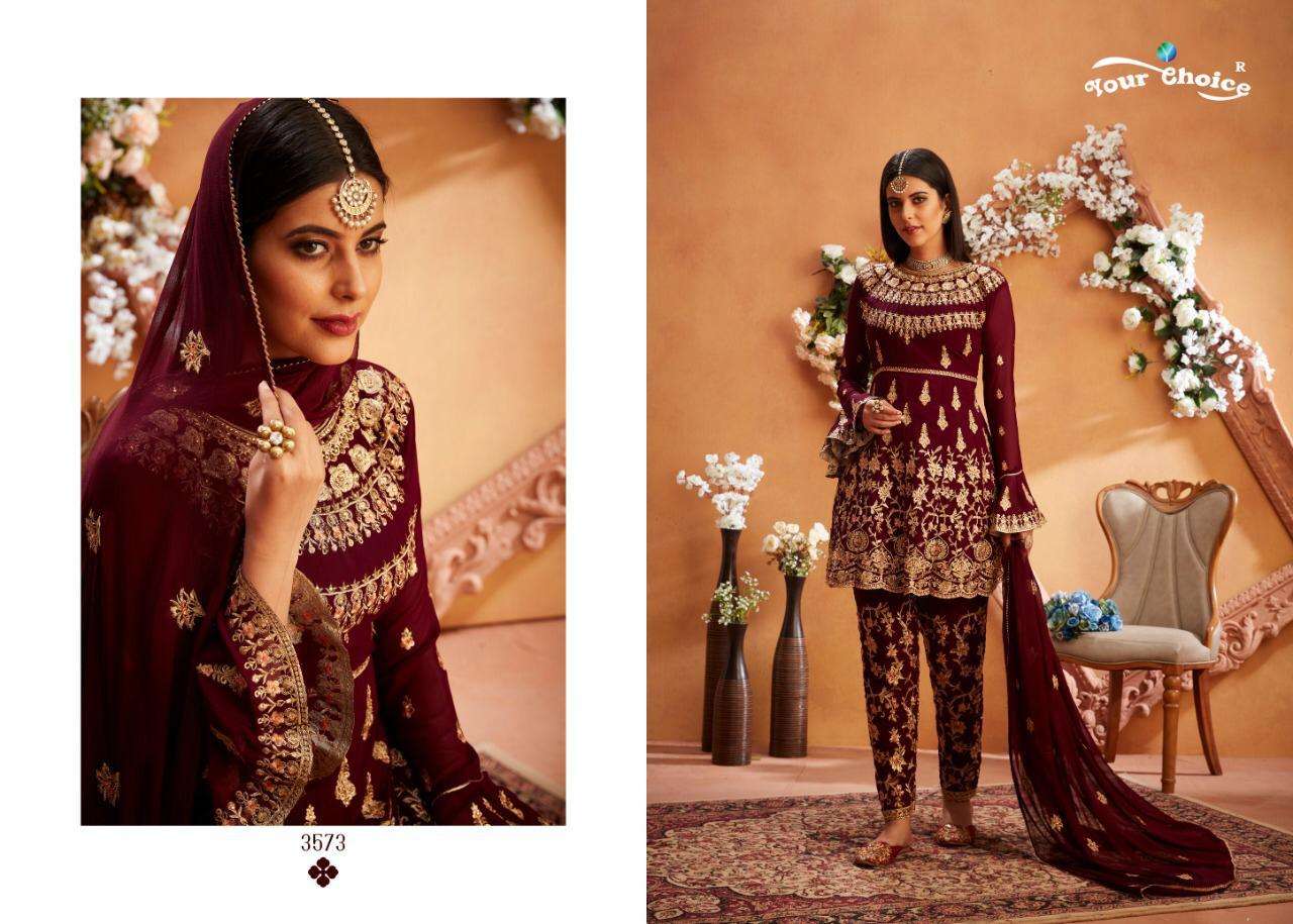 Designer Party Wear & Wedding Wear Occasionally Traditional Indian Looks Suit Comes With Beautiful Designer Dup Your Choice Maria B 3571-3574 Series Designer Suit Wholesale Rate At Saidharanx 