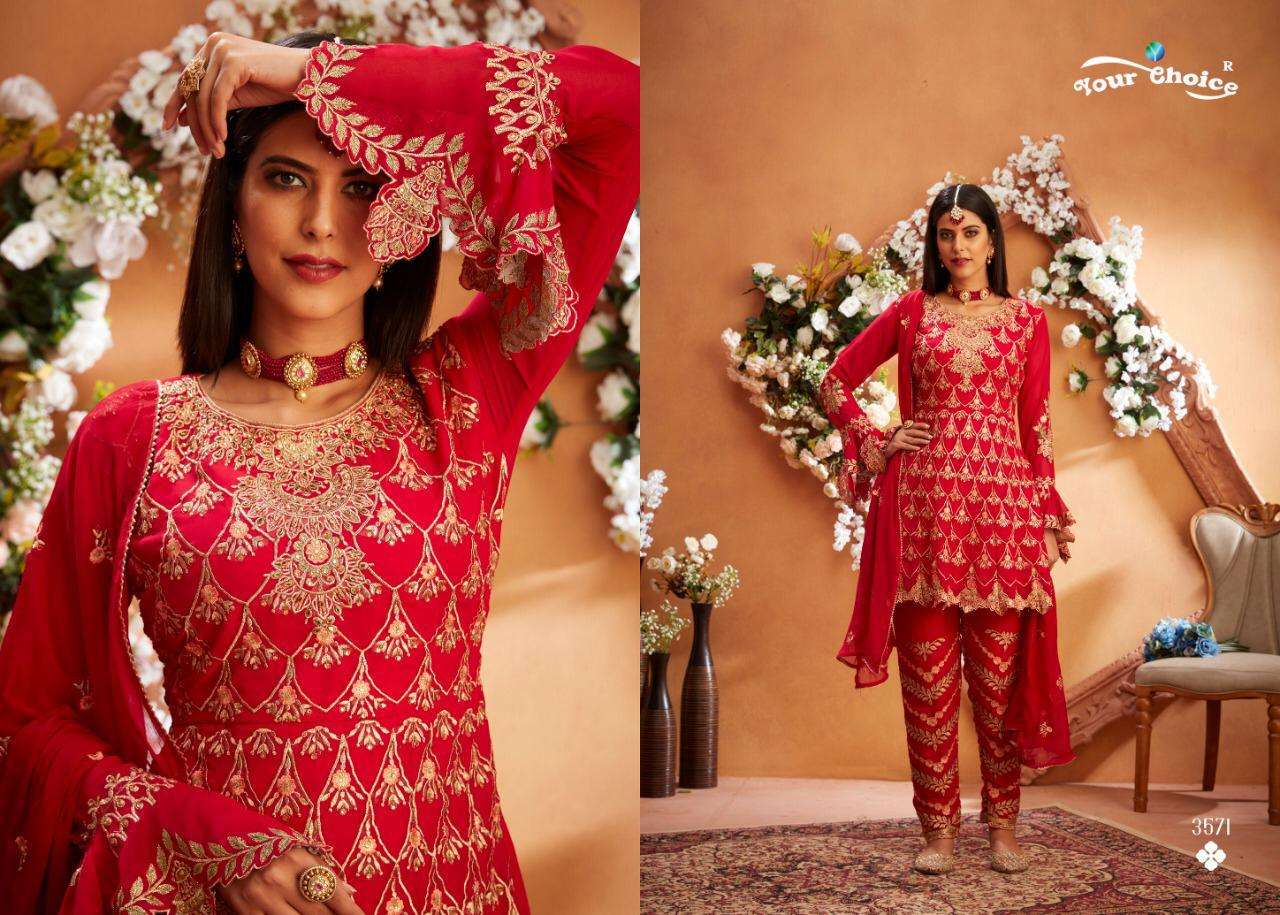 Designer Party Wear & Wedding Wear Occasionally Traditional Indian Looks Suit Comes With Beautiful Designer Dup Your Choice Maria B 3571-3574 Series Designer Suit Wholesale Rate At Saidharanx 