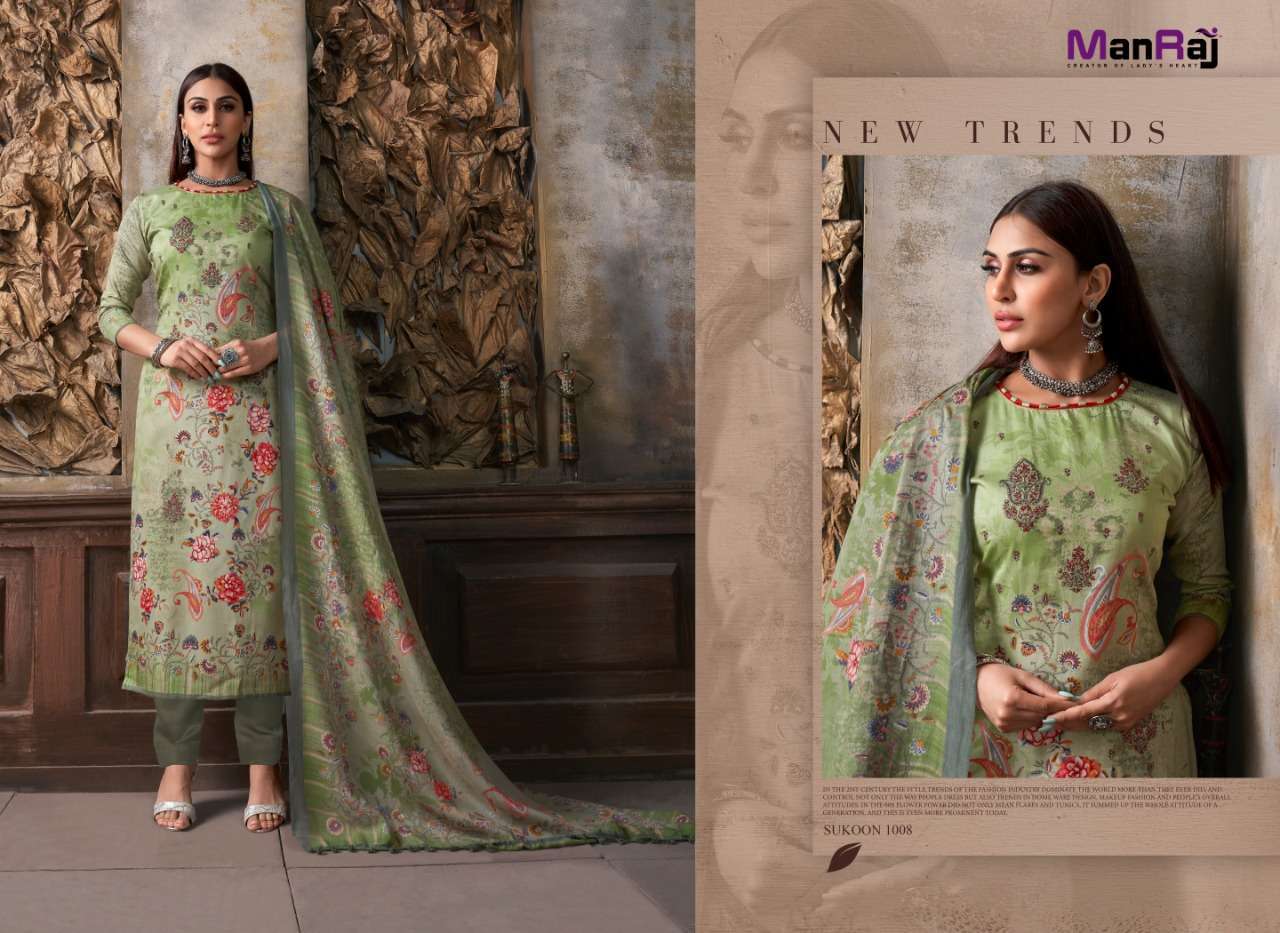MANRAJ PRESENT SUKOON PRINTED SALWAR SUITS IN WHOLESALE PRICE IN SURAT - SAI DHARANX