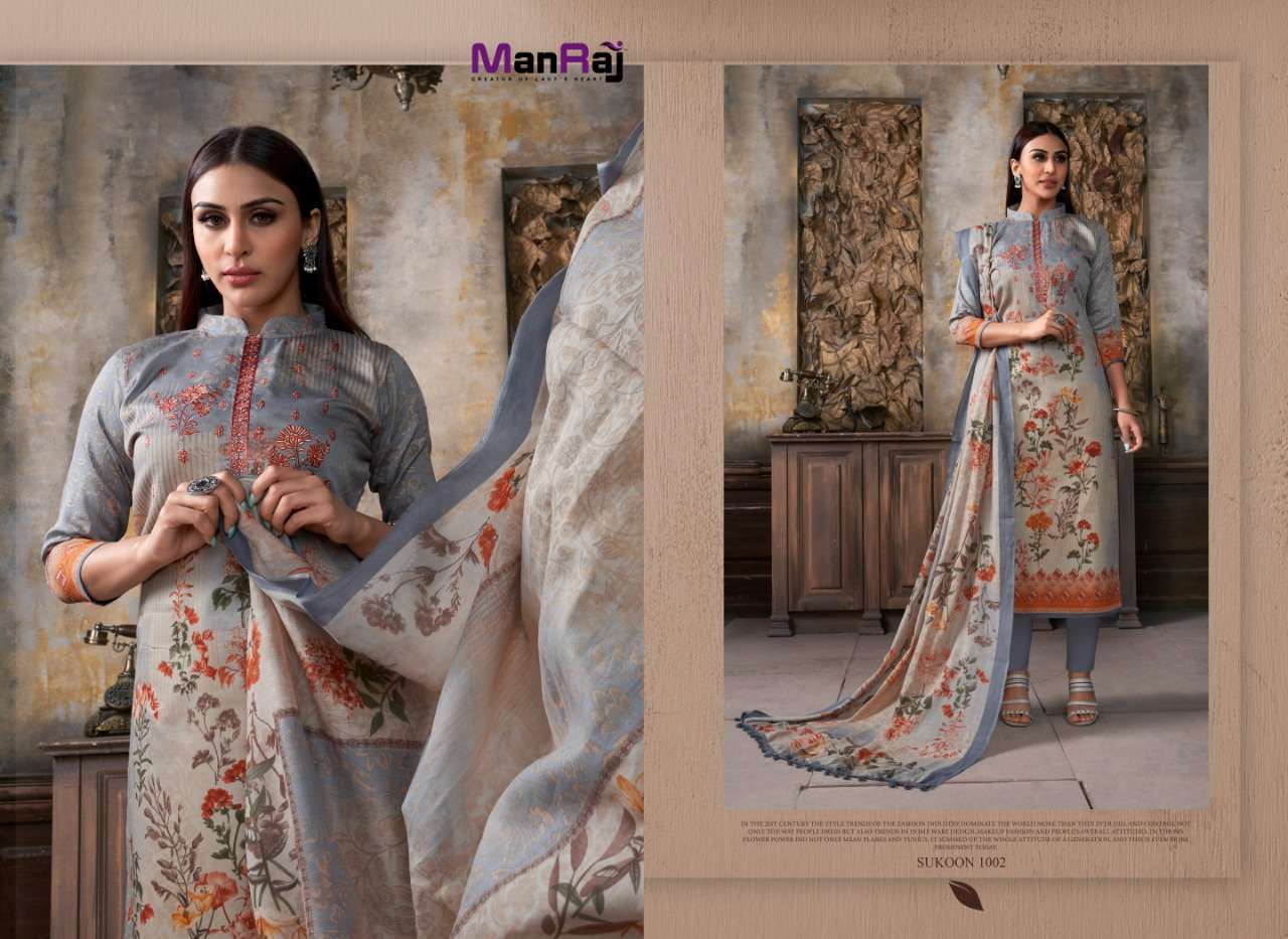 MANRAJ PRESENT SUKOON PRINTED SALWAR SUITS IN WHOLESALE PRICE IN SURAT - SAI DHARANX