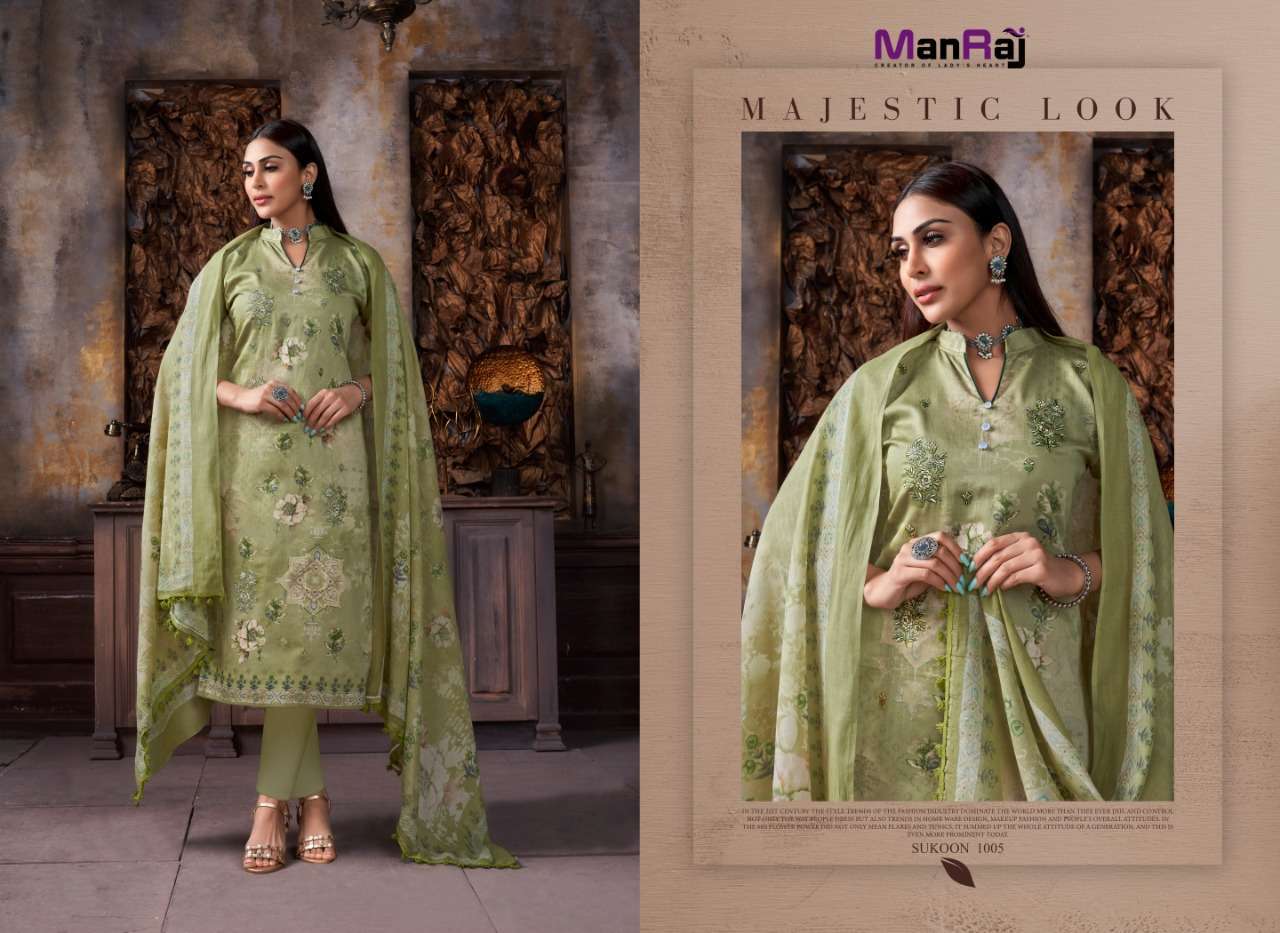 MANRAJ PRESENT SUKOON PRINTED SALWAR SUITS IN WHOLESALE PRICE IN SURAT - SAI DHARANX