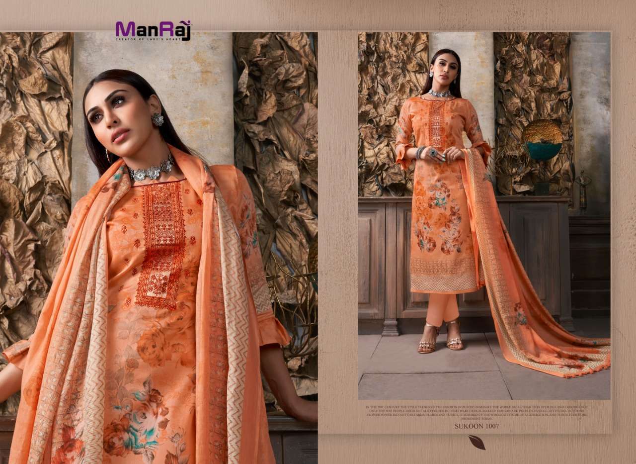 MANRAJ PRESENT SUKOON PRINTED SALWAR SUITS IN WHOLESALE PRICE IN SURAT - SAI DHARANX