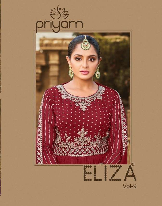 PRIYAM PRESENT ELIZA VOL 9 CATALOG GEORGETTE FULL STITCHED PAKISTANI DESIGNER SUITS IN WHOLESALE PRICE IN SURAT - SAIDHARANX 
