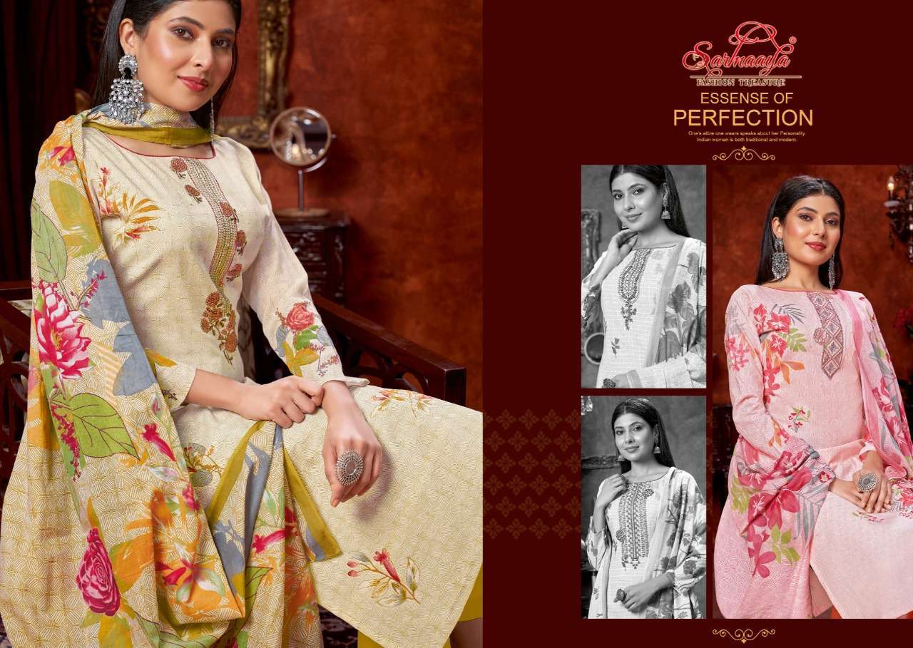 SARMAAYA TEX FAB PRESENT FIZA LAWN COTTON PRINTED SALWAR SUITS IN WHOLESALE PRICE IN SURAT - SAI DHARANX 