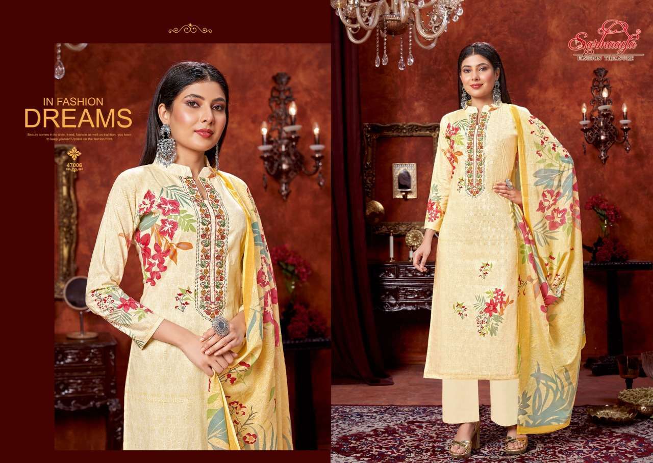 SARMAAYA TEX FAB PRESENT FIZA LAWN COTTON PRINTED SALWAR SUITS IN WHOLESALE PRICE IN SURAT - SAI DHARANX 