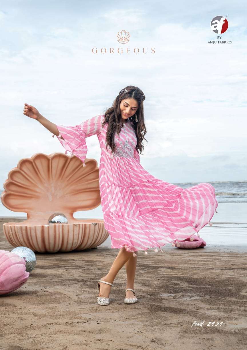  ANJU FABRICS PEARL MUL COTTON WITH FANCY DESIGNER KURTIS WHOLESALER SURAT - SAIDHARANX 